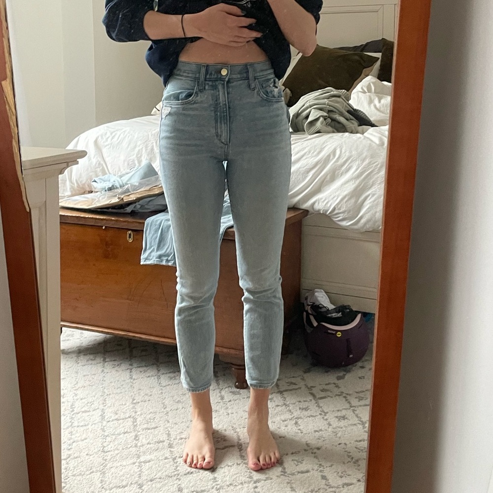 Loosely worn Favorite Daughter Valentina ultra high rise jean
